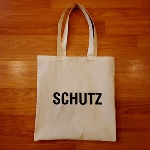 NEW Schutz Shoe Canvas Bag Beige Tan